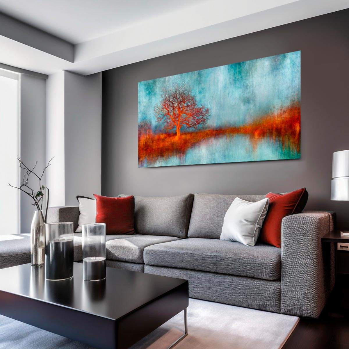 Large Brushed Aluminium Print